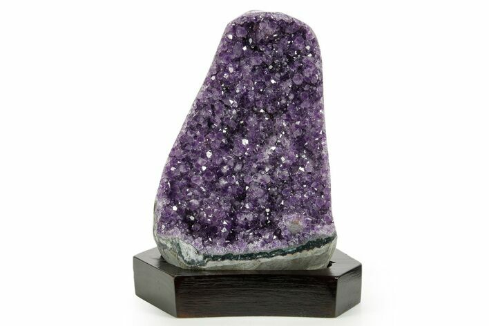 Deep Purple Amethyst Geode With Wood Base - Uruguay #368342